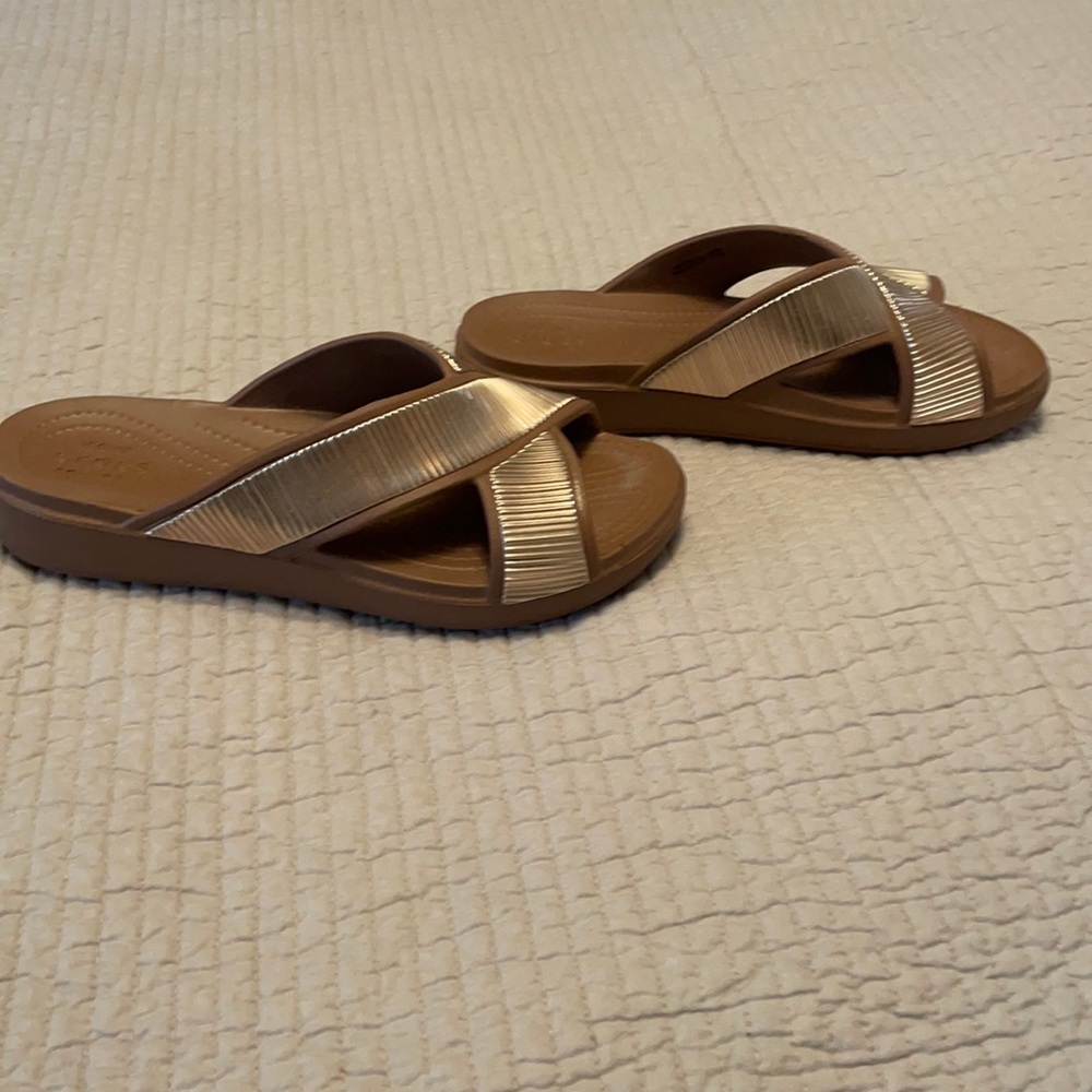 Crocs Rose Gold Slides 7 w
